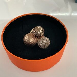 Vintage Elegant Rose Gold and Silver Women's Ring